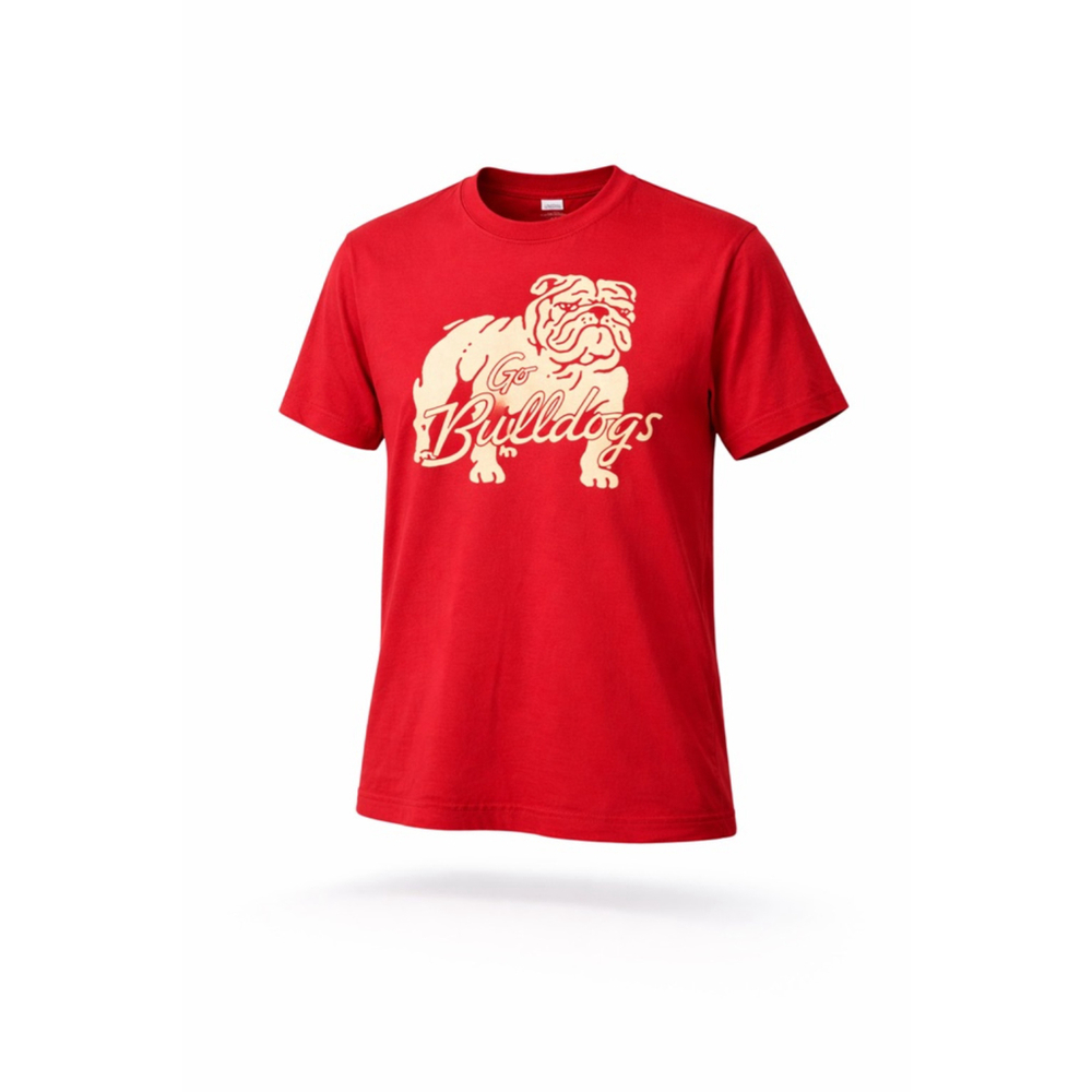 Duke & Winston Go Bulldogs Graphic T Shirt Dark Red Size Small Bulldog Tee